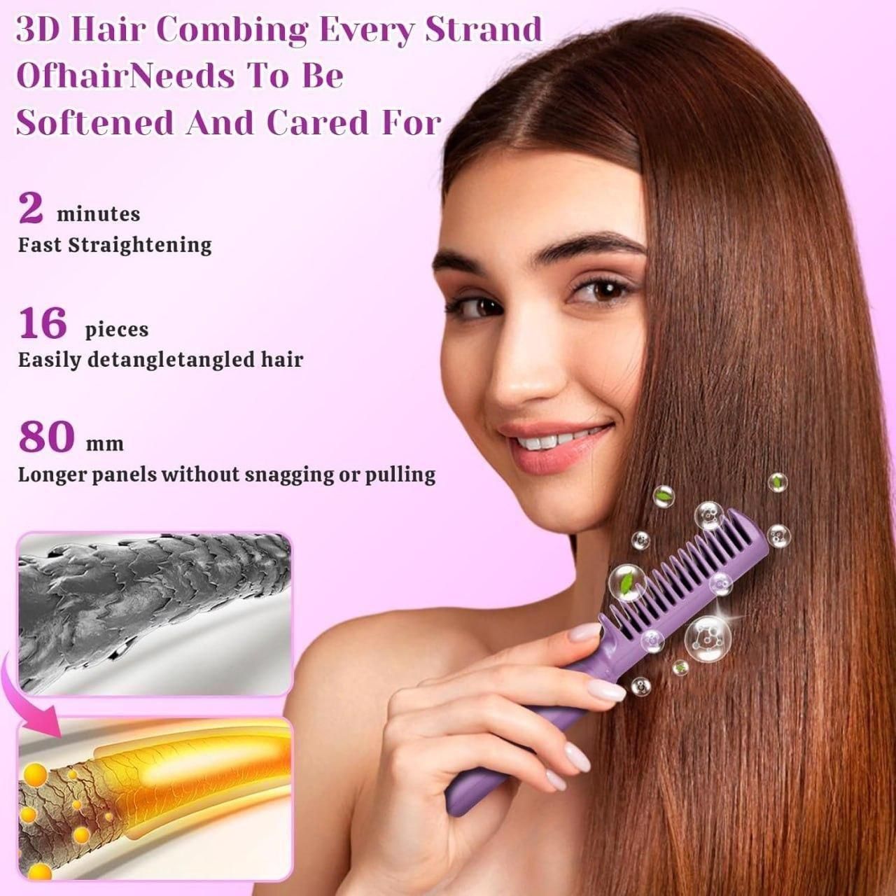 Mini Hair Straightener Hot Comb With Cordless Rechargeable