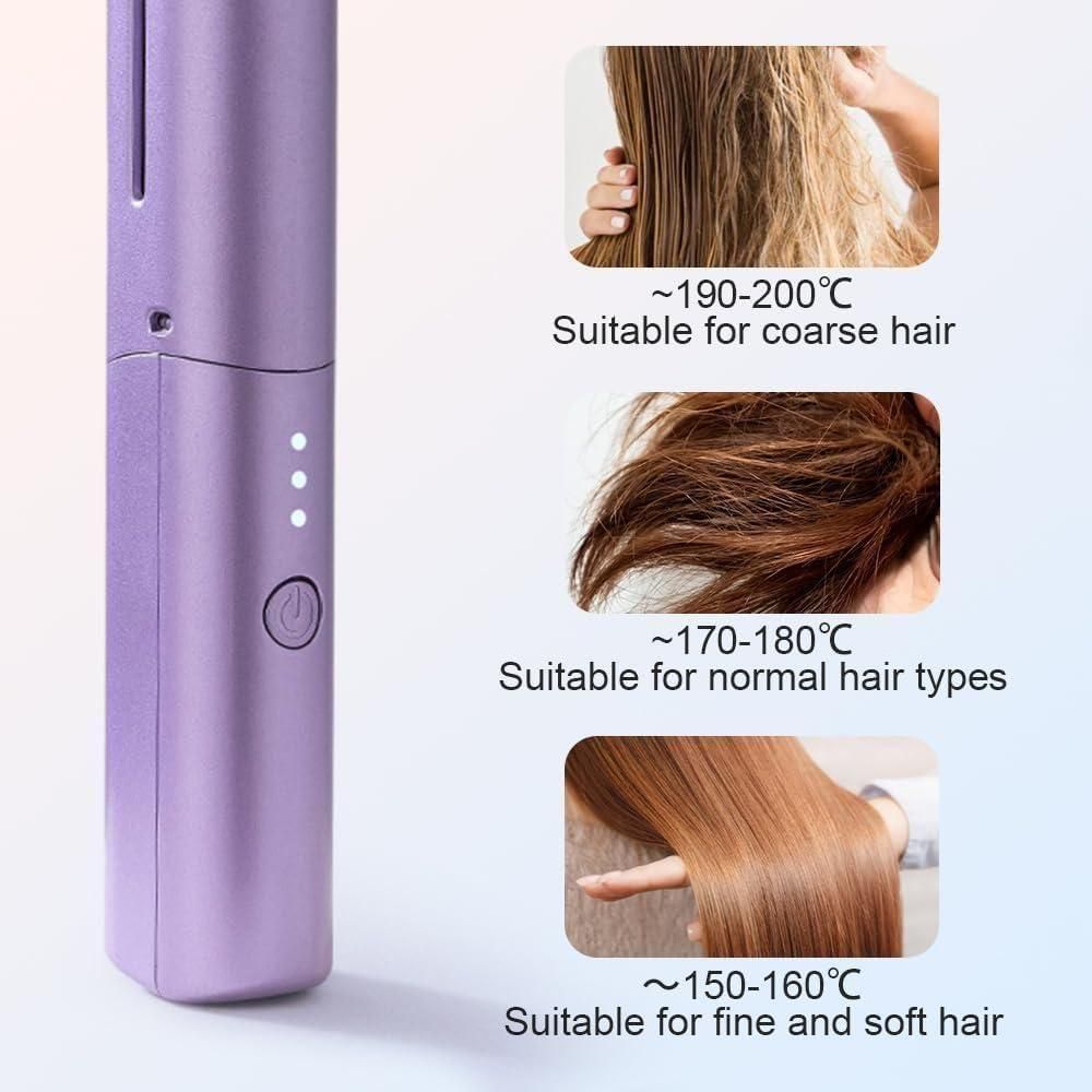 Mini Hair Straightener Hot Comb With Cordless Rechargeable